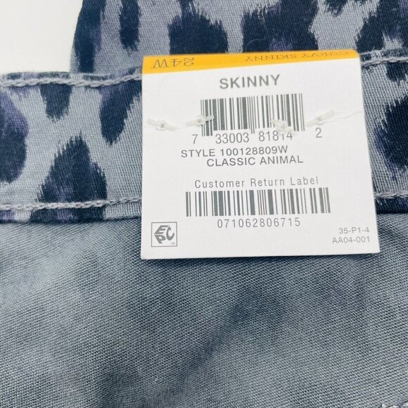 Style & Co Womens Plus Size 24W Curvy Animal-Print Skinny Jeans in Gray $50 - Picture 5 of 7